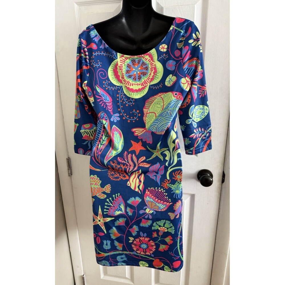 Gretchen Scott Dress Size Small Vibrant Colors Nautical Beach Ocean - Picture 2 of 10